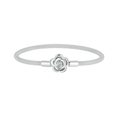 Single Rose of Freyja 925 Sterling Silver Bracelet