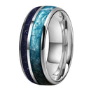 Skadi Bounty 8mm Tungsten Carbide Ring with Sandstone and Crushed Pearl