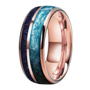 Skadi Bounty 8mm Tungsten Carbide Ring with Sandstone and Crushed Pearl