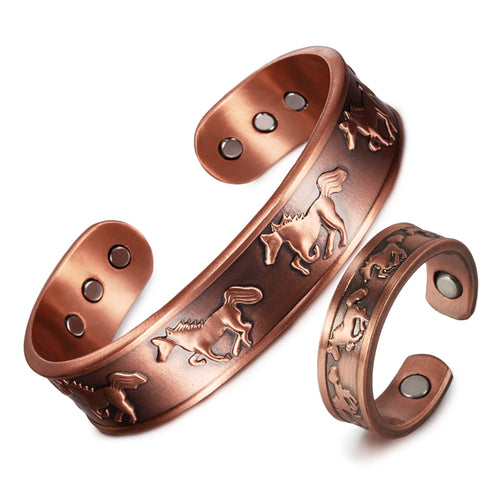 Sleipnir Copper Bracelet and Ring Set