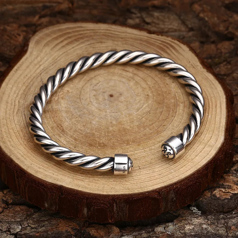 Bracelet en argent sterling 925 Fils de Fenrir