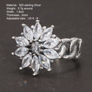 The North Star Ring in 925 Sterling Silver and Zircon Stones