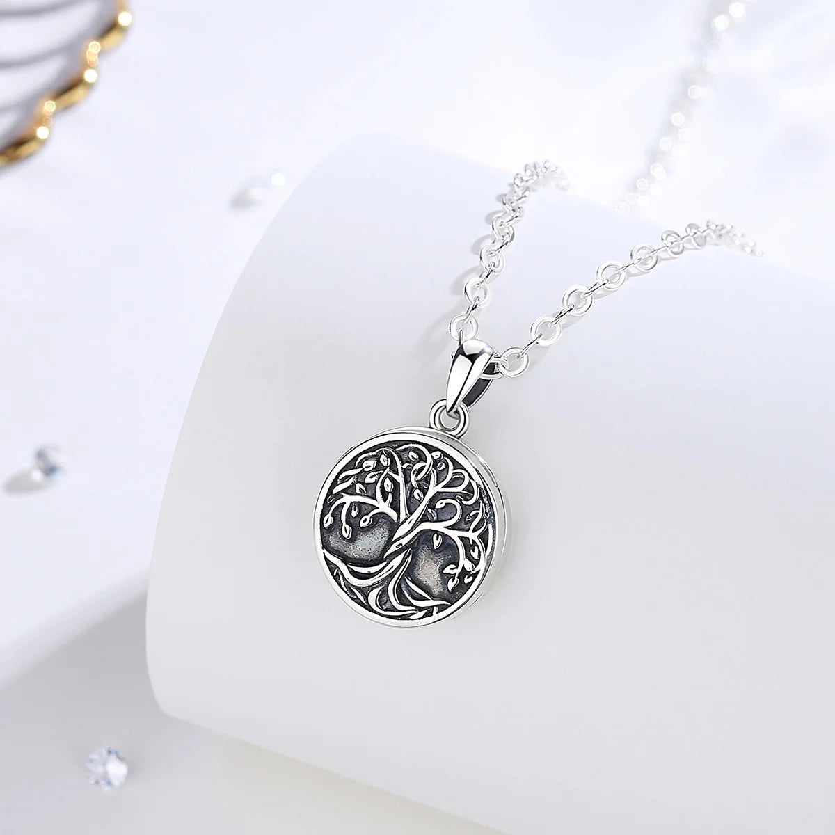 The Tree of Life Yggdrasil Locket Necklace in 925 Sliver