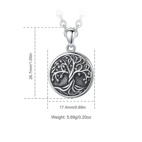 The Tree of Life Yggdrasil Locket Necklace in 925 Sliver