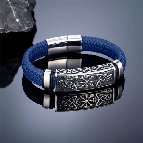 The Viking Compass Vegvisir Leather Bracelet