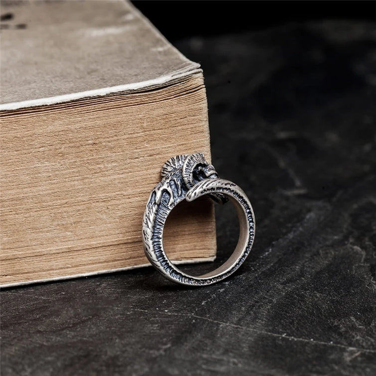 Thor Chariot Goats 925 Sterling Silver Adjustable Ring