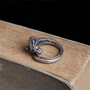 Thor Chariot Goats 925 Sterling Silver Adjustable Ring