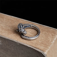 Thor Chariot Goats 925 Sterling Silver Adjustable Ring