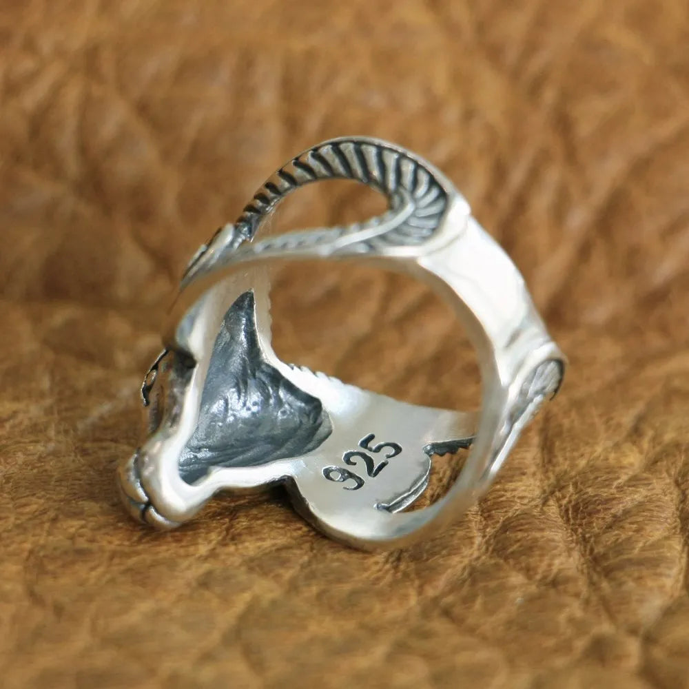Thor Goats 925 Sterling Silver Ring
