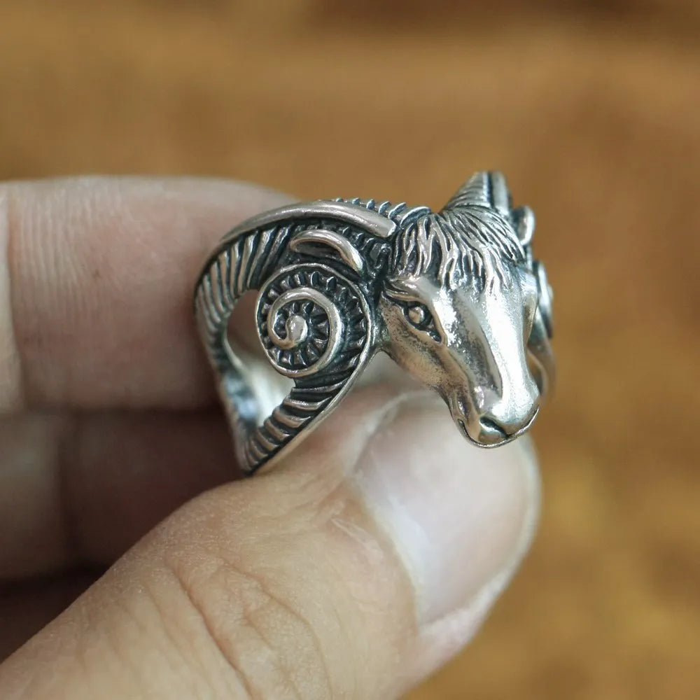 Thor Goats 925 Sterling Silver Ring