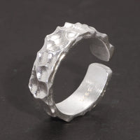 Thor and Sif Blessings Hammered and Adjustable Ring in 925 Sterling Silver