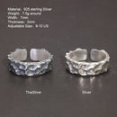 Thor and Sif Blessings Hammered and Adjustable Ring in 925 Sterling Silver