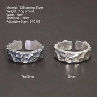 Thor and Sif Blessings Hammered and Adjustable Ring in 925 Sterling Silver