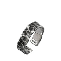 Thor and Sif Blessings Wide Hammered and Adjustable Ring in 925 Sterling Silver