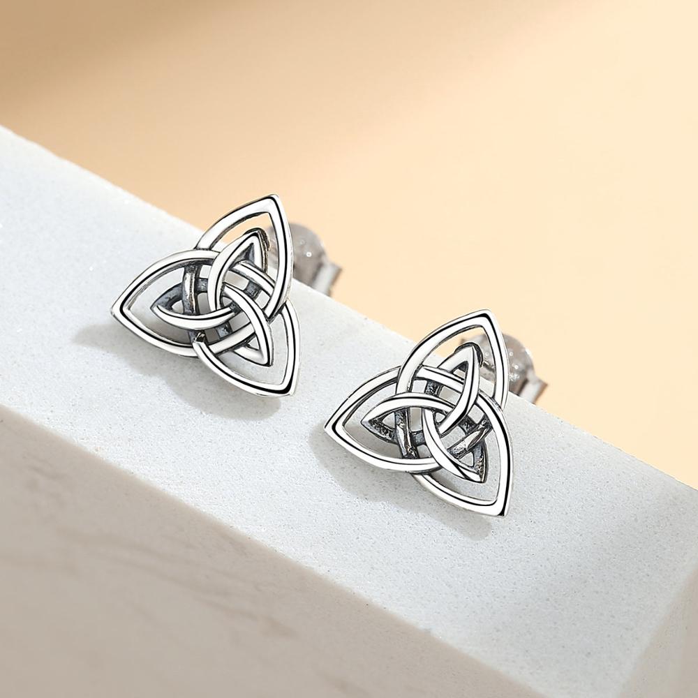 Classic Triquetra 925 Sterling Silver Earrings