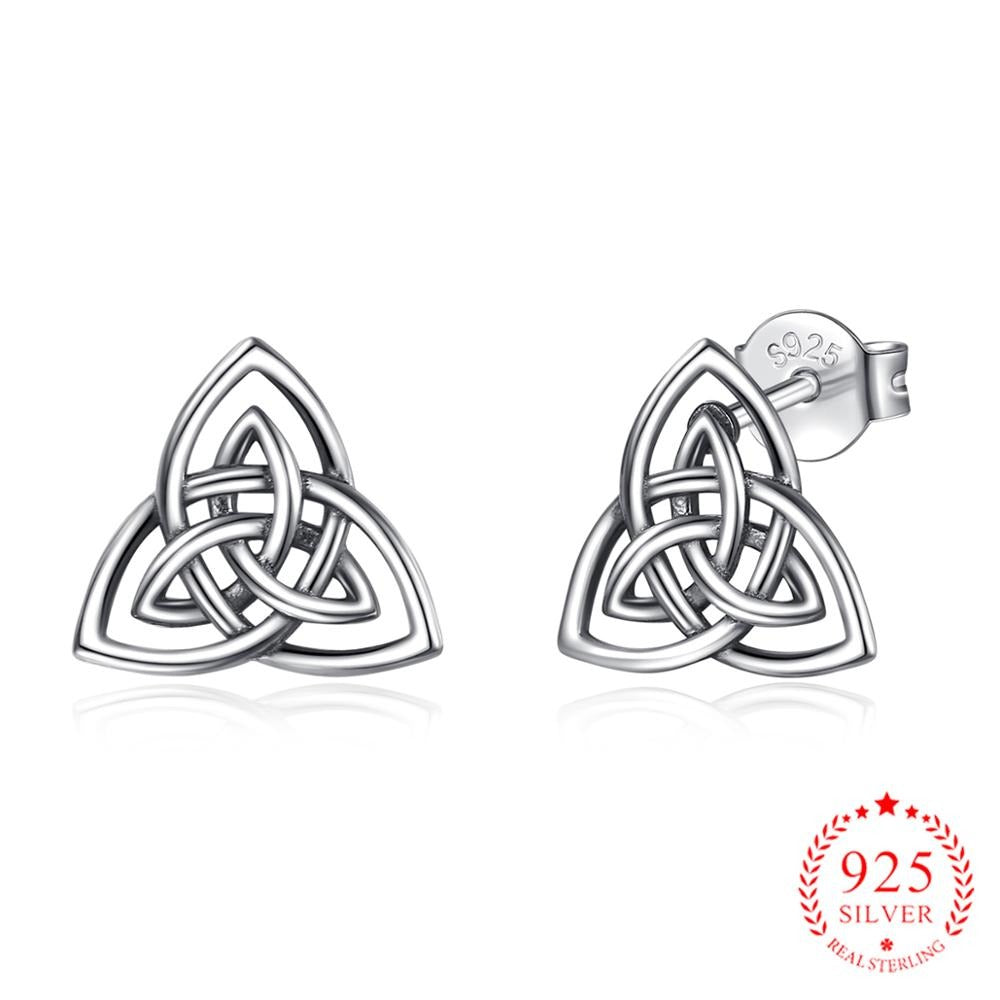Classic Triquetra 925 Sterling Silver Earrings