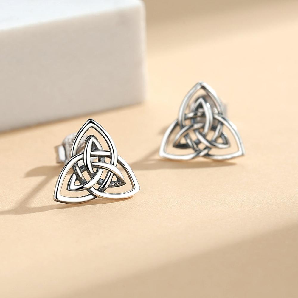 Classic Triquetra 925 Sterling Silver Earrings