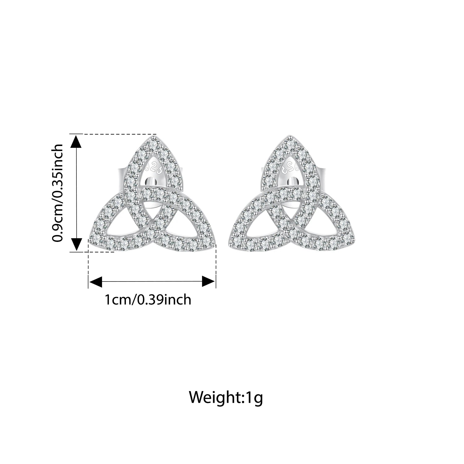 Triquetra 925 Sterling Silver Earrings