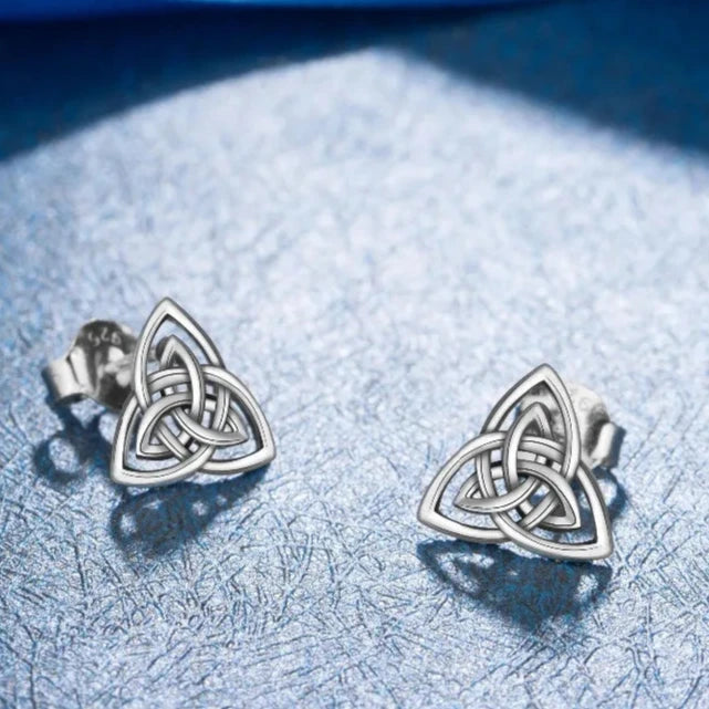 Classic Triquetra 925 Sterling Silver Earrings