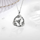 Triskele the Triple Horn of Odin 925 Sterling Silver Necklace