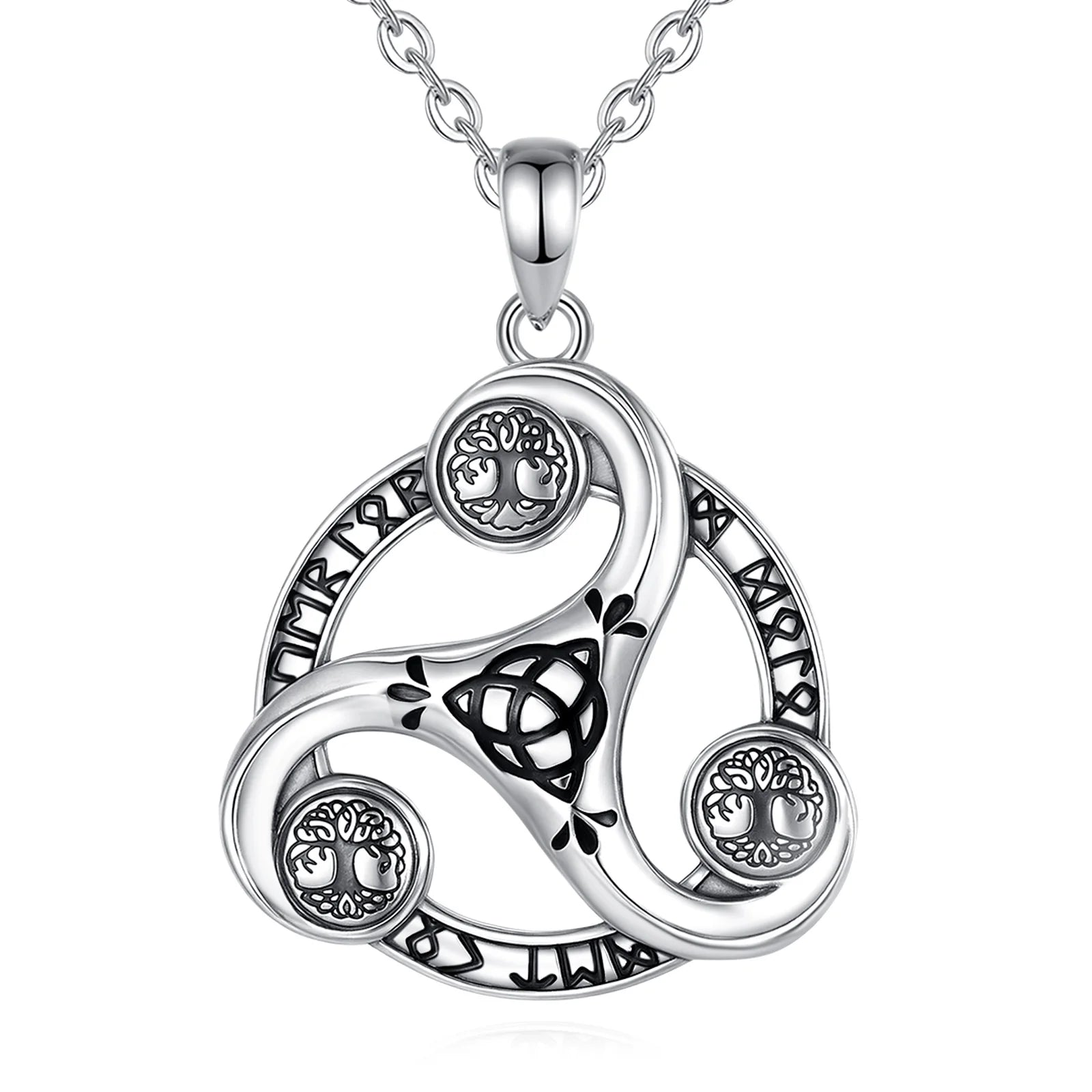 Triskele the Triple Horn of Odin 925 Sterling Silver Necklace Triskele the Triple Horn of Odin 925 Sterling Silver Necklace
