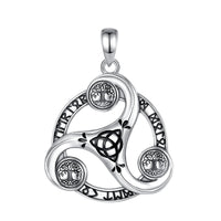 Triskele the Triple Horn of Odin 925 Sterling Silver Necklace