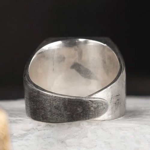 Valknut Adjustable Signet Ring in 925 Sterling Silver