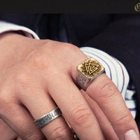 Valknut Adjustable Signet Ring in 925 Sterling Silver