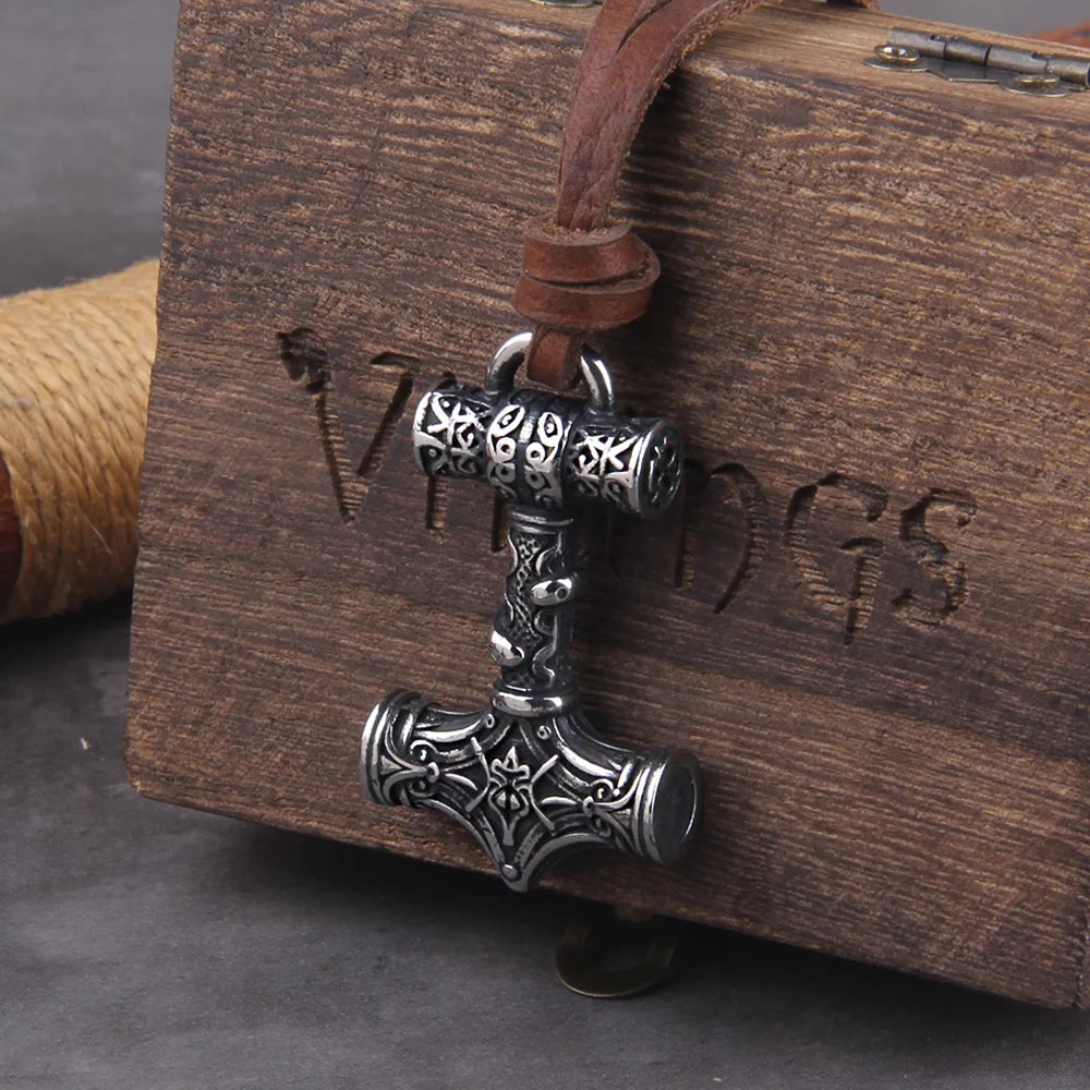 Varangian Guard Hammer of Thor Mjolnir Titanium Steel Necklace