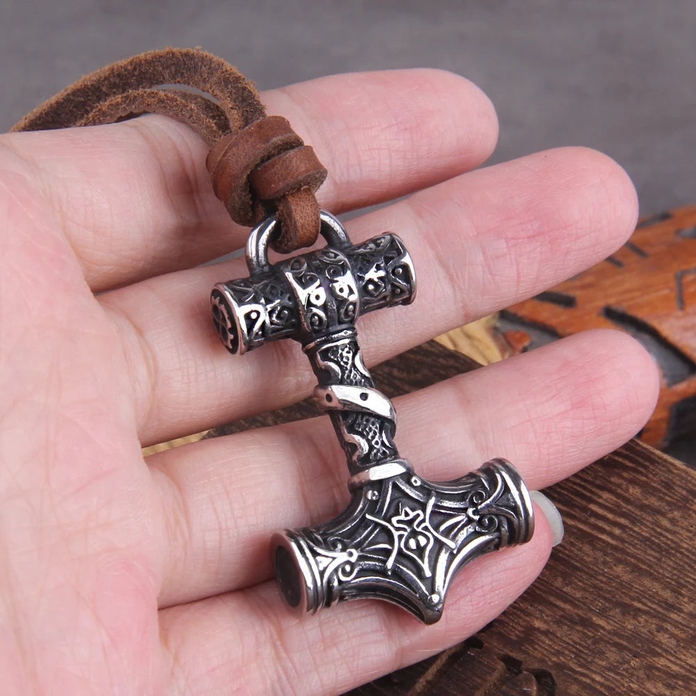 Varangian Guard Hammer of Thor Mjolnir Titanium Steel Necklace