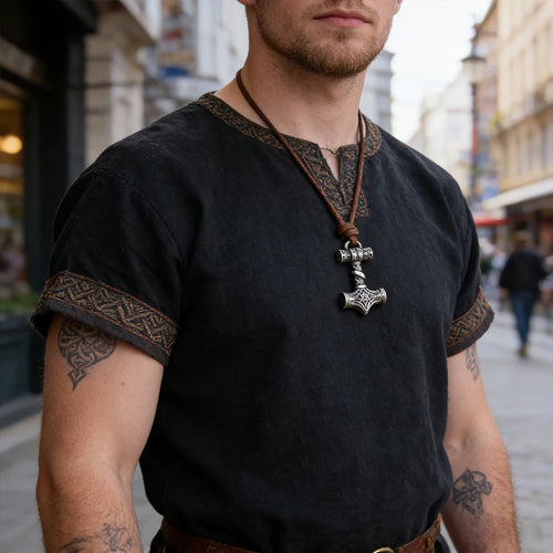 Varangian Guard Hammer of Thor Mjolnir Titanium Steel Necklace