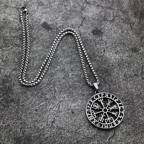 Vegvisir Rune Necklace - Viking Compass in 316L Stainless Steel