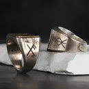 Vegvisir The Viking Compass 925 Sterling Silver and Copper Adjustable Ring