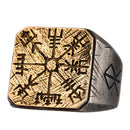 Vegvisir The Viking Compass 925 Sterling Silver and Copper Adjustable Ring