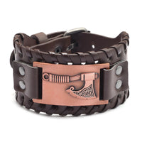 Viking Axe Leather Bracelet