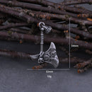 Viking Axe with Vegvisir Stainless Steel Necklace