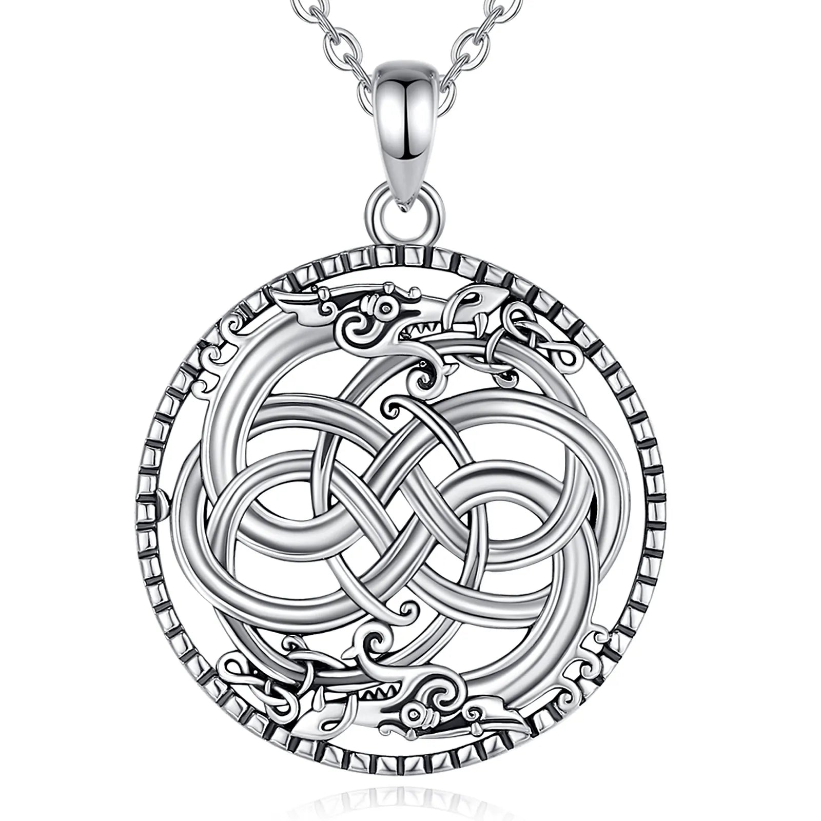 Viking Dragon 925 Sterling Silver Necklace