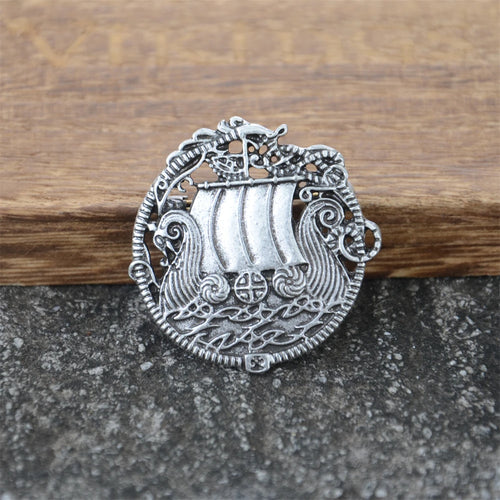Viking Longship Brooch and Pin