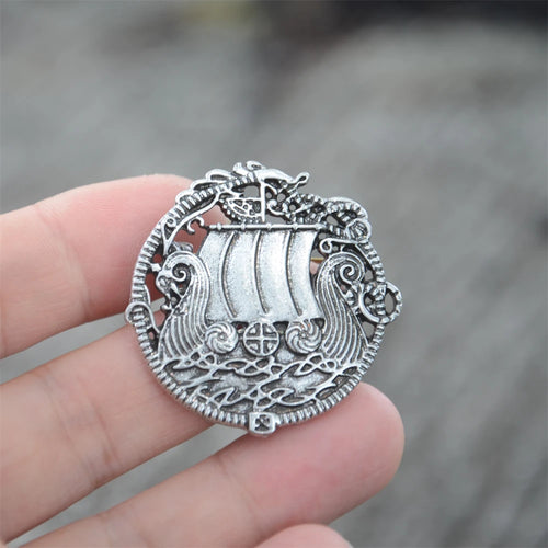 Viking Longship Brooch and Pin