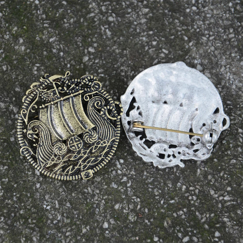 Viking Longship Brooch and Pin