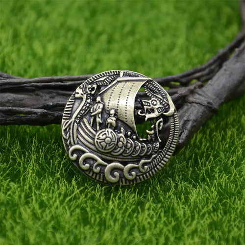 Viking Longship Brooch and Pin