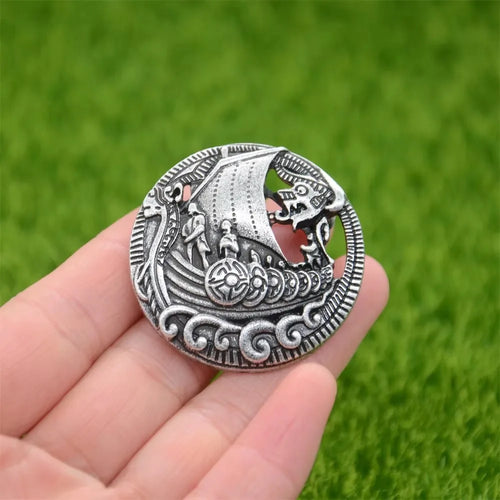 Viking Longship Brooch and Pin