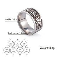 Viking Ring with Norse Knotwork in Steel