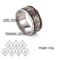 Viking Ring with Norse Knotwork in Steel