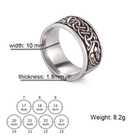 Viking Ring with Norse Knotwork in Steel