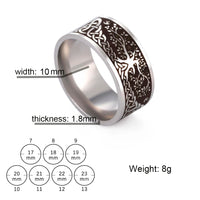 Viking Ring with Norse Knotwork in Steel