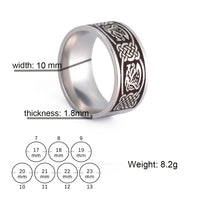 Viking Ring with Norse Knotwork in Steel