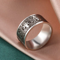 Viking Ring with Norse Knotwork in Steel