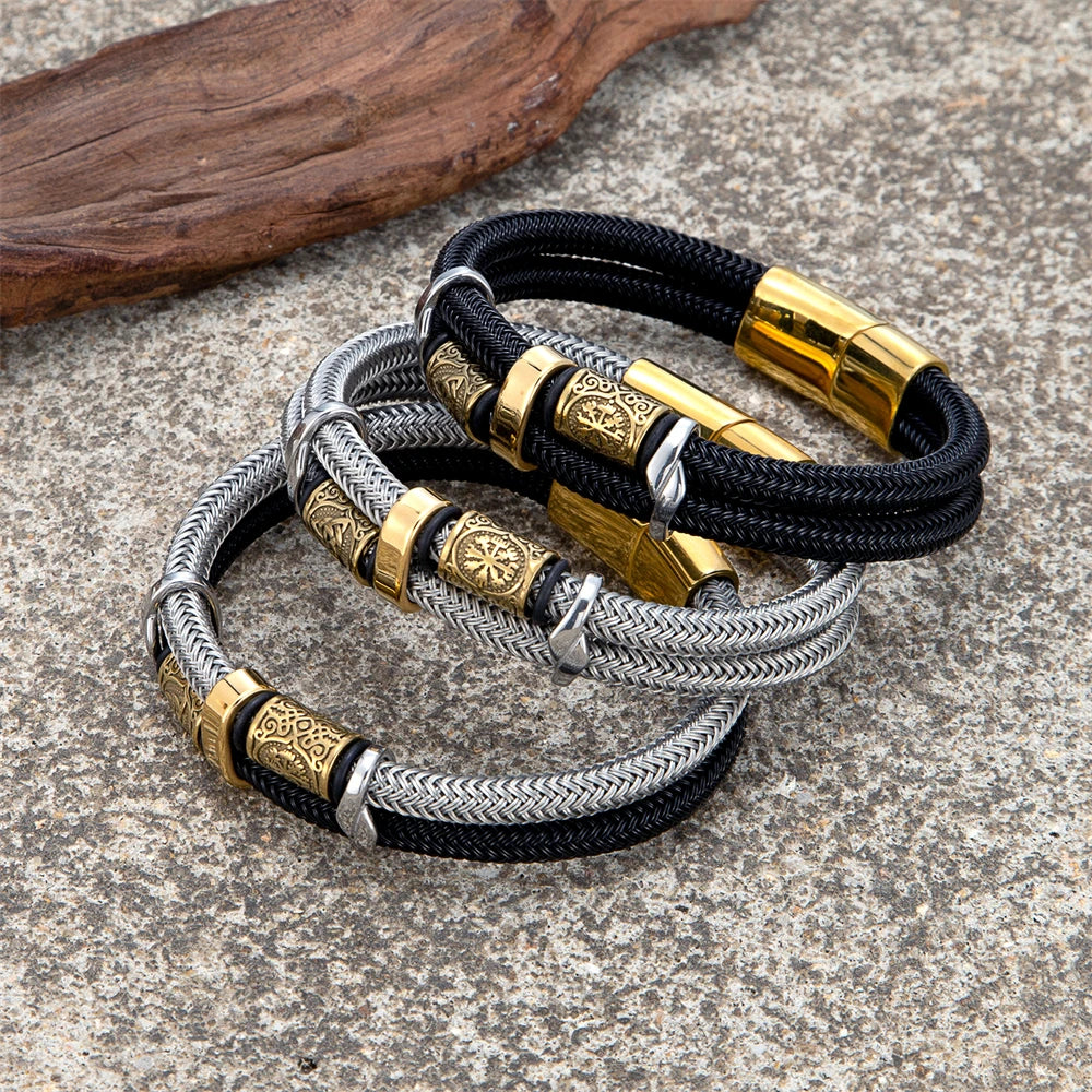 Bracelet viking en fil d'acier