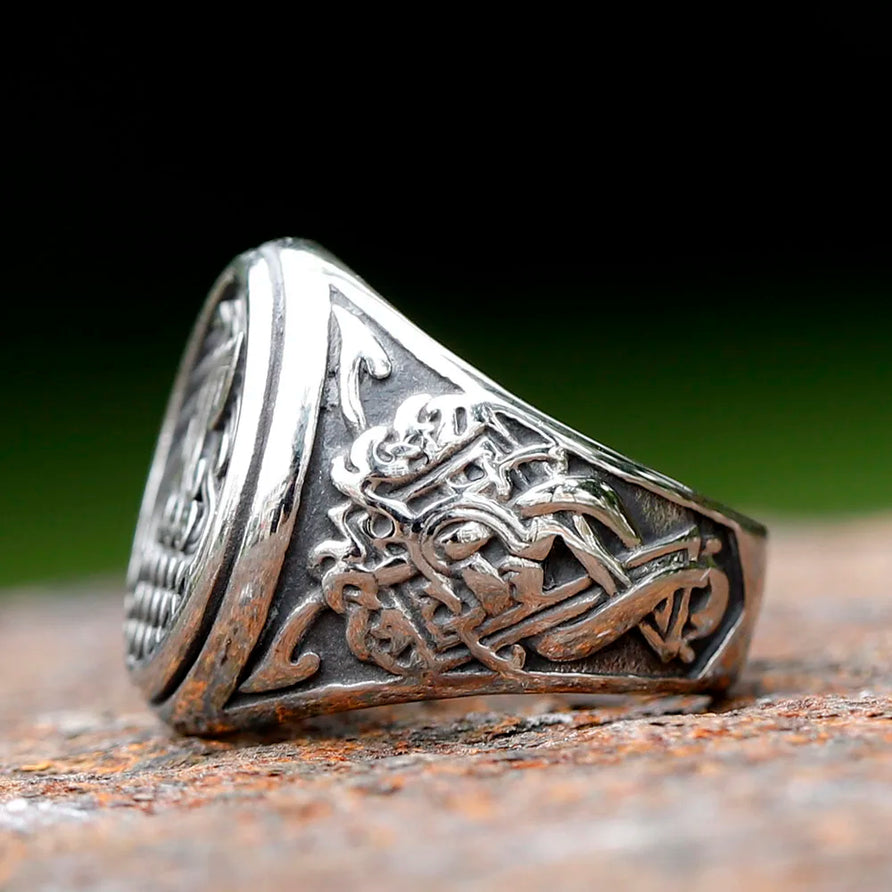 Viking Ship Drakar Stainless Steel Ring